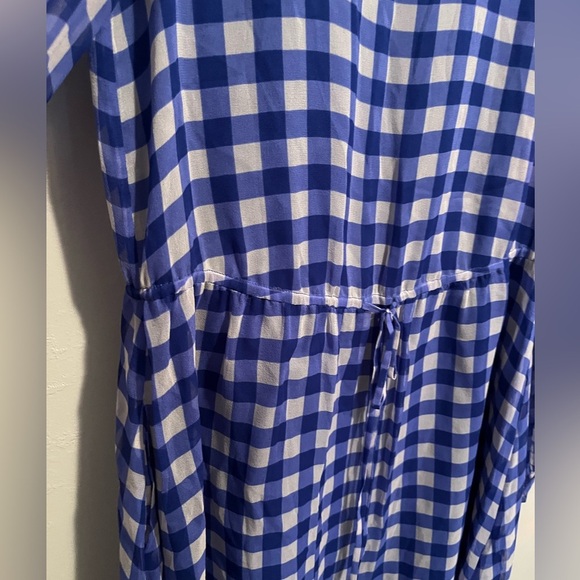 Diane von Furstenberg Blue & White Check Mini Tent Dress 100% Silk - Picture 8 of 16